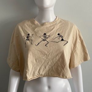 Dancing Skelton Crop Top Shein
